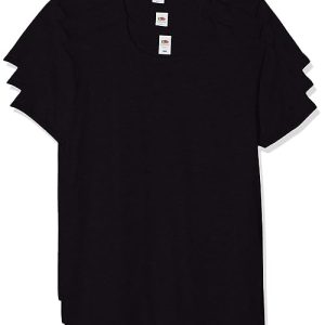 Fruit of the Loom Iconic, Lightweight Ringspun tee, 3 Pack Camiseta, Negro (Black 36), Large (Size:L) (Pack de 3) para Hombre