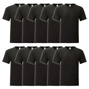 Fruit of the Loom Iconic T - Pack de 10 camisetas para hombre, talla S - 5XL, talla: XL, color: 10 x negro, 10x negro, XL