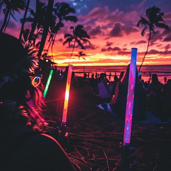 Traineando Pack Fiesta gafas neón, palos LED de espuma luminosos y collar – palos luminosos para fiestas, hora loca boda, cumpleaños, despedidas, cotillón divertido, bengalas cumpleaños. (25)