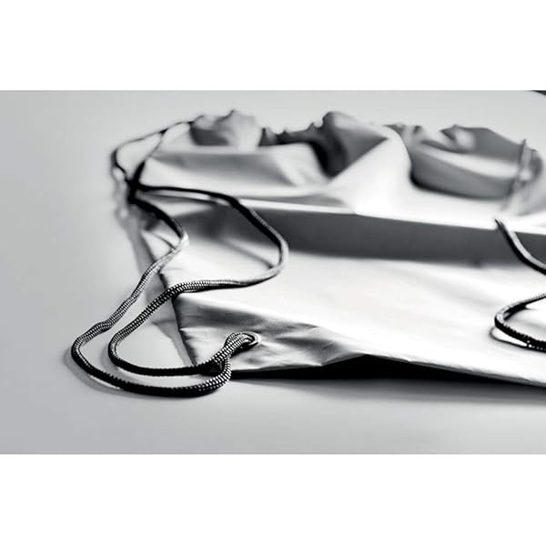 noTrash2003 Bolsa con cordón bolsa mochila bandolera plateada reflectante bolsa de transporte diferentes cantidades conjuntos para elegir, plata, 1 unidad