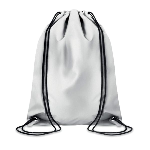 noTrash2003 Bolsa con cordón bolsa mochila bandolera plateada reflectante bolsa de transporte diferentes cantidades conjuntos para elegir, plata, 1 unidad